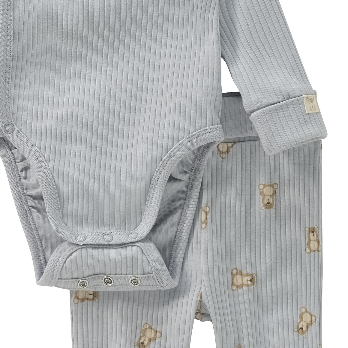 Topomini Pure Collection Newborn Wickelbody, Leggings und Mütze hellblau