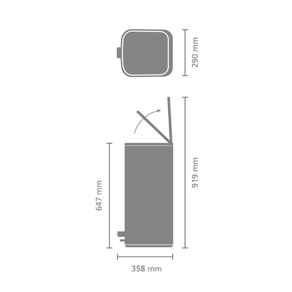 Brabantia Bo Pedaalemmer 30 L - Mineral Infinite Grey