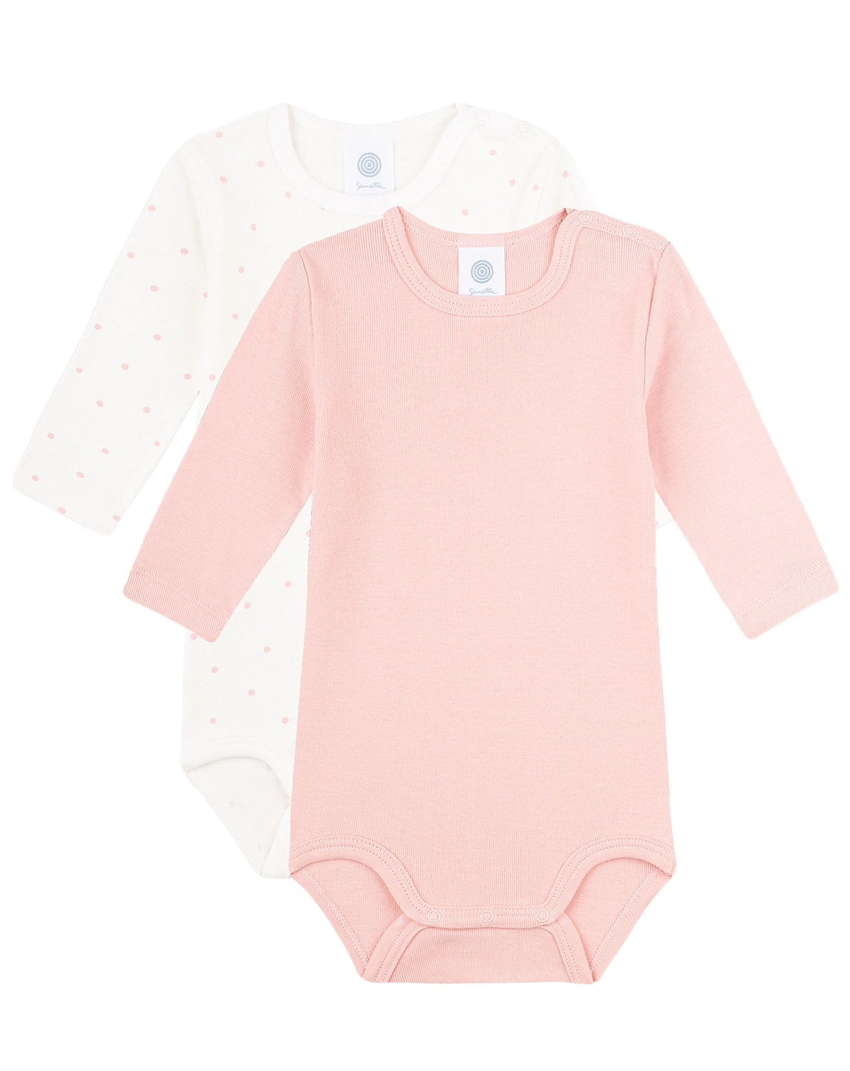 Langarm-Body NEW DOTS 2er-Pack in white/silver pink