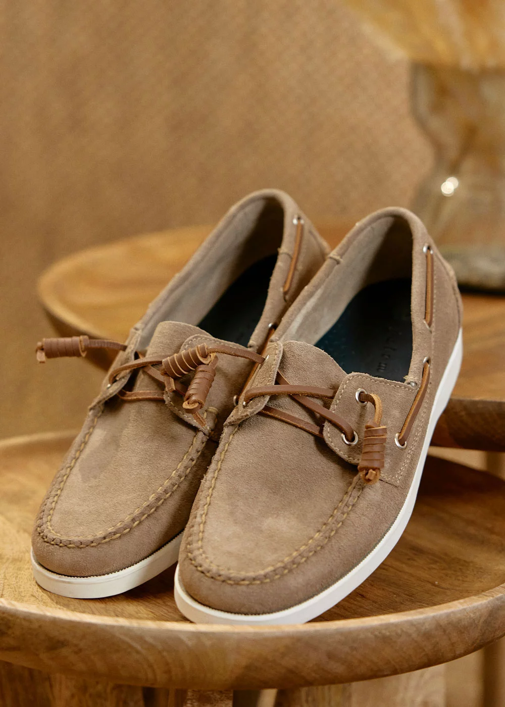 SURFER BOAT SHOE VELOURS BEIGE