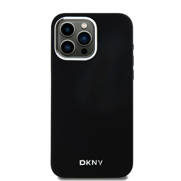 iPhone 15 Pro Max MagSafe Silikon Hülle Case Metal Logo (DKHMP15XSMCHLK) - Schwarz