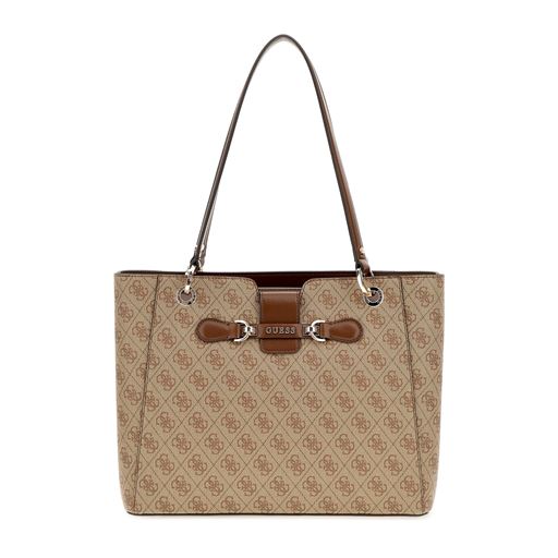 Guess Nolana Noel Tote Bag, Latte Logo/Brown
