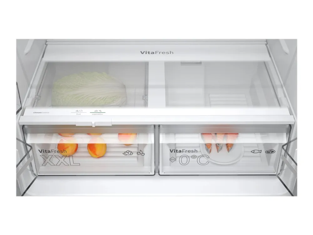 Bosch Serie | 4 KFN96VPEA - Køleskab/fryser - side-by-side - bredde: 91 cm - dybde: 73.1 cm - højde: 183 cm - 605 liter - Klasse E