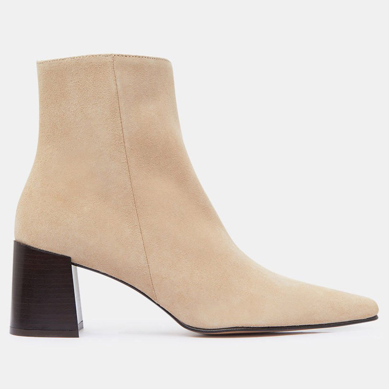 Flattered Bottines en Velours de Cuir beiges - Talon 7 cm