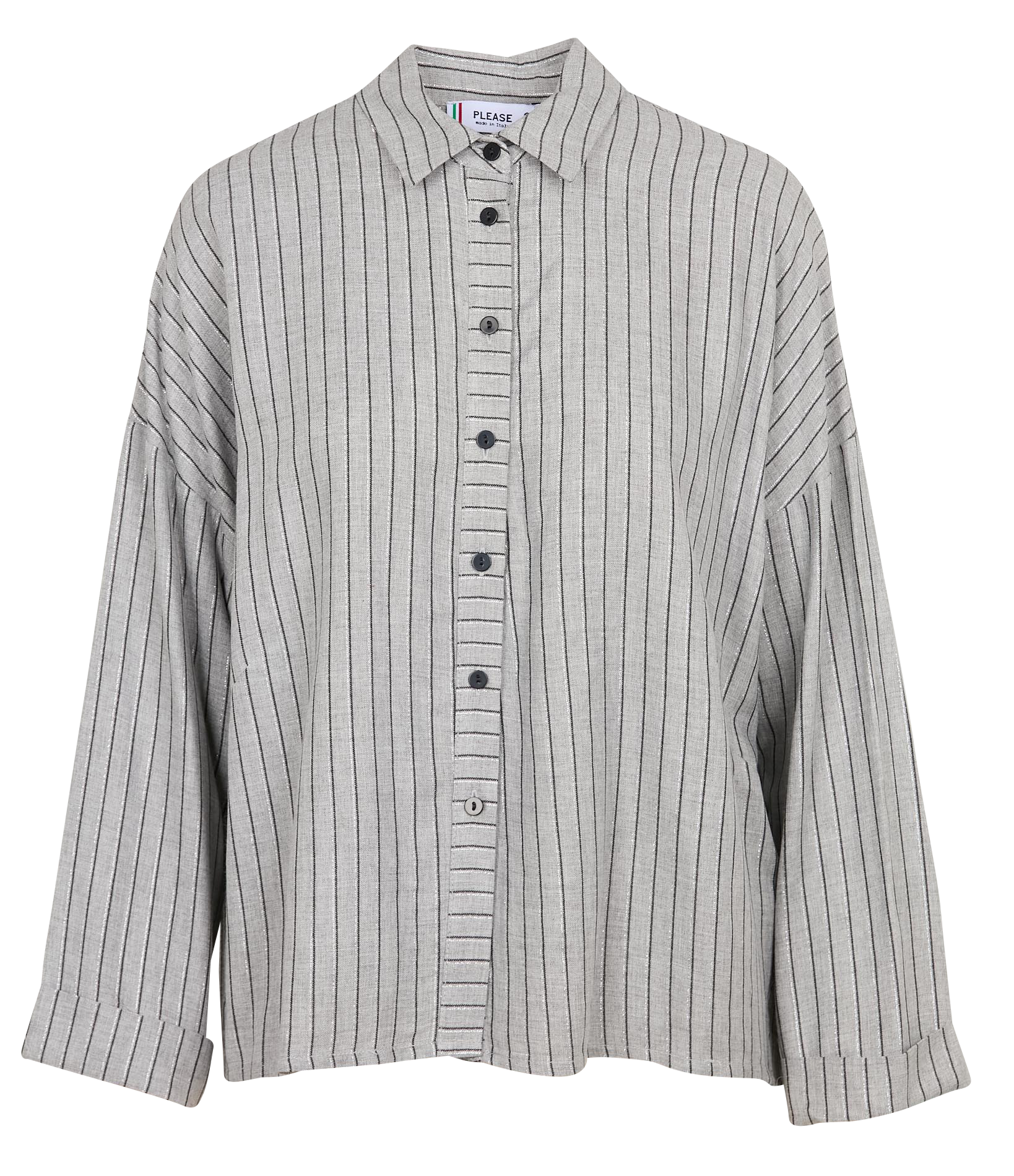 Chemise col classique à rayures | Gris