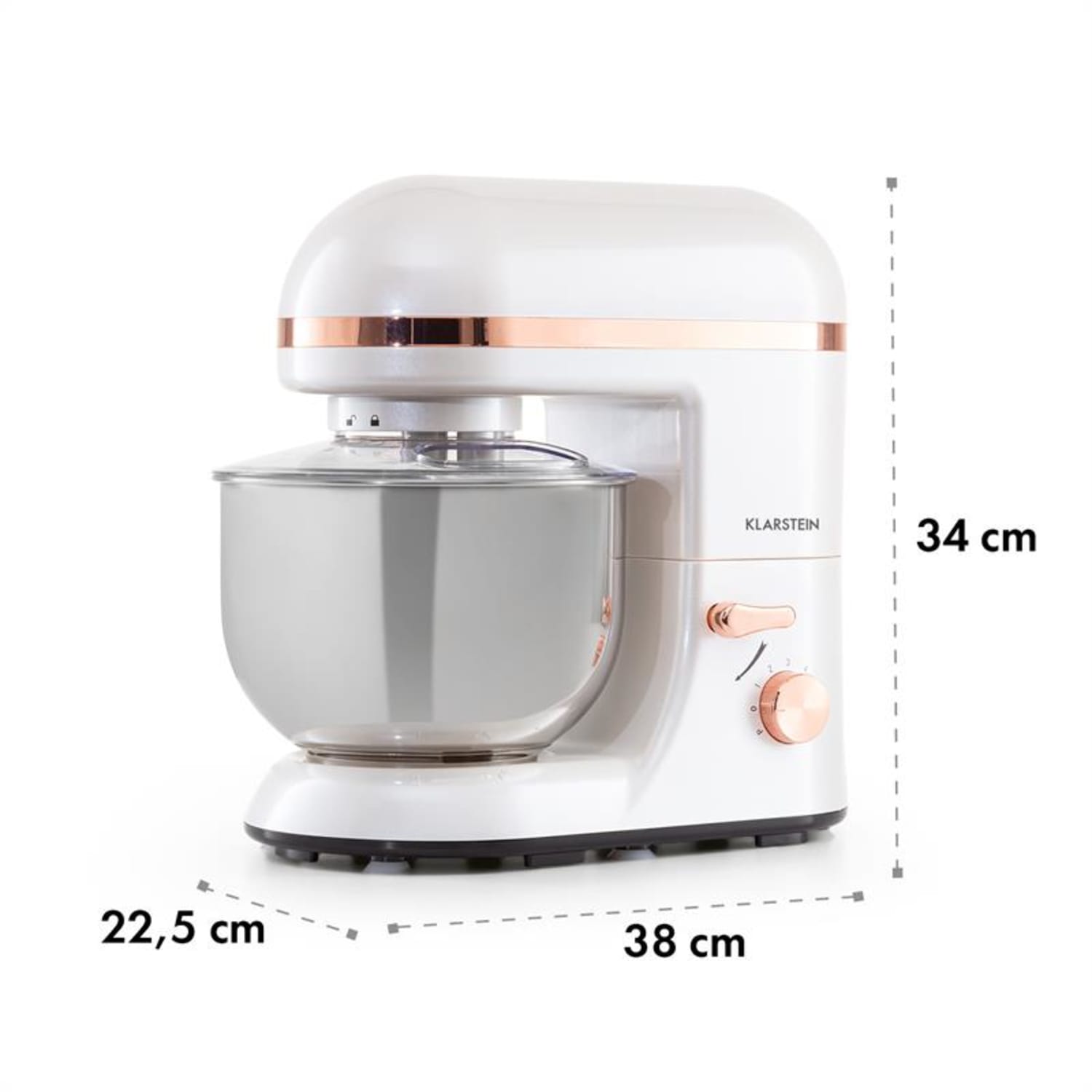 Bella Elegance Küchenmaschine 1800W/2,7PS/5,2 Ltr Edelstahl BPA-frei