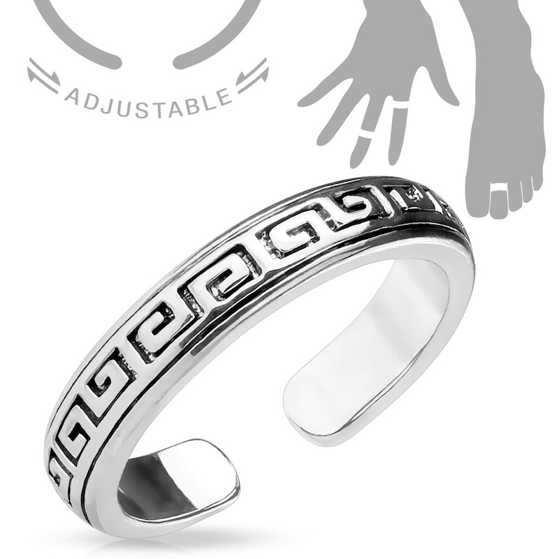 Damen Fingerring mit Tribal (One Size) - Silber