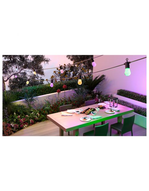 Calex Smart Outdoor Party String Light - Tuinverlichting - 10 m 1000 g Multi-Color 24v