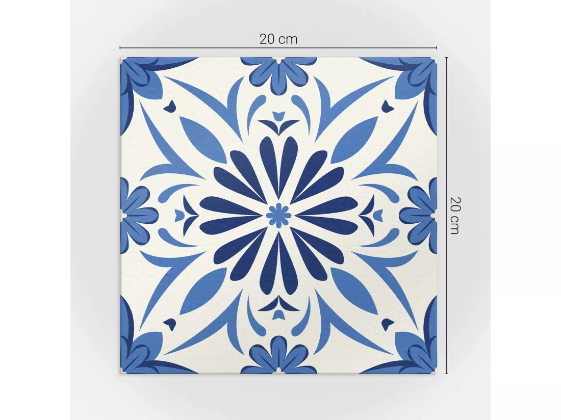 Carreaux autocollants PVC, Carrelage PVC adhésif - 20x20x20 - Motif floral sur le fond