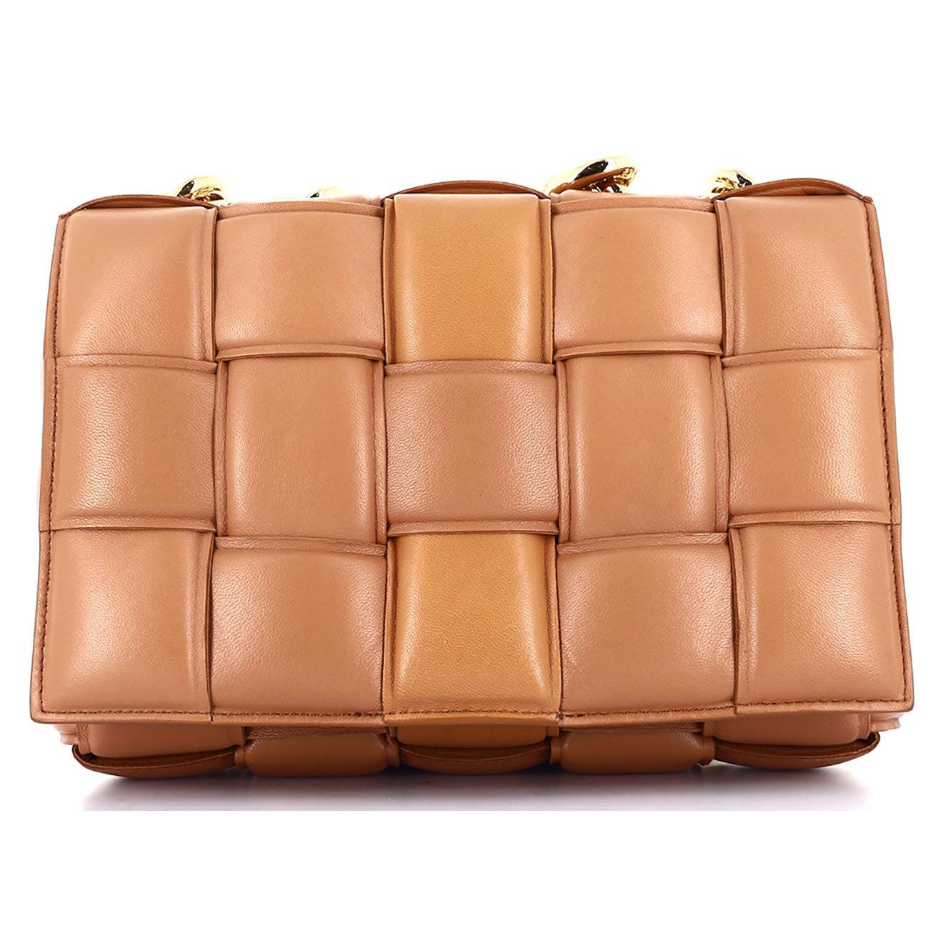 Bottega Veneta Sac à bandoulière Chain Cassette en Cuir camel - Neuf sans étiquette - L.25 cm