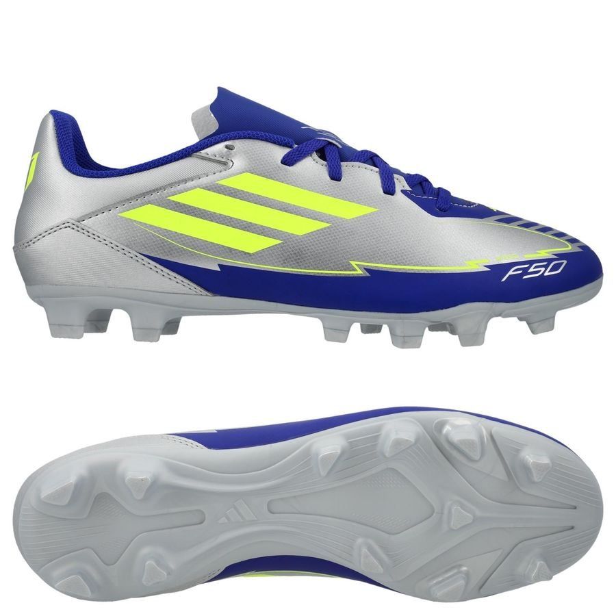 adidas F50 Messi Club FxG La Vida Rapida - Argenté/Jaune/Bleu