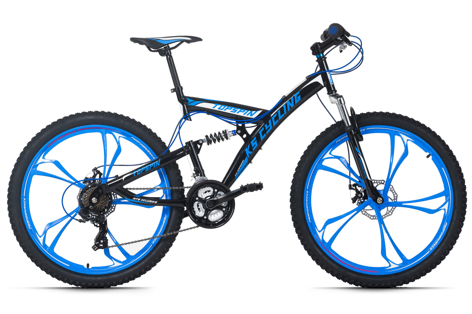 KS Cycling Mountainbike FULLY 26'' TOPSPIN - schwarz-blau - RH 46 cm
