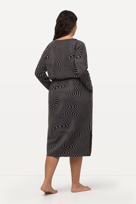 Loungewear-Kleid, Oversized, Rundhals, Langarm, Taschen