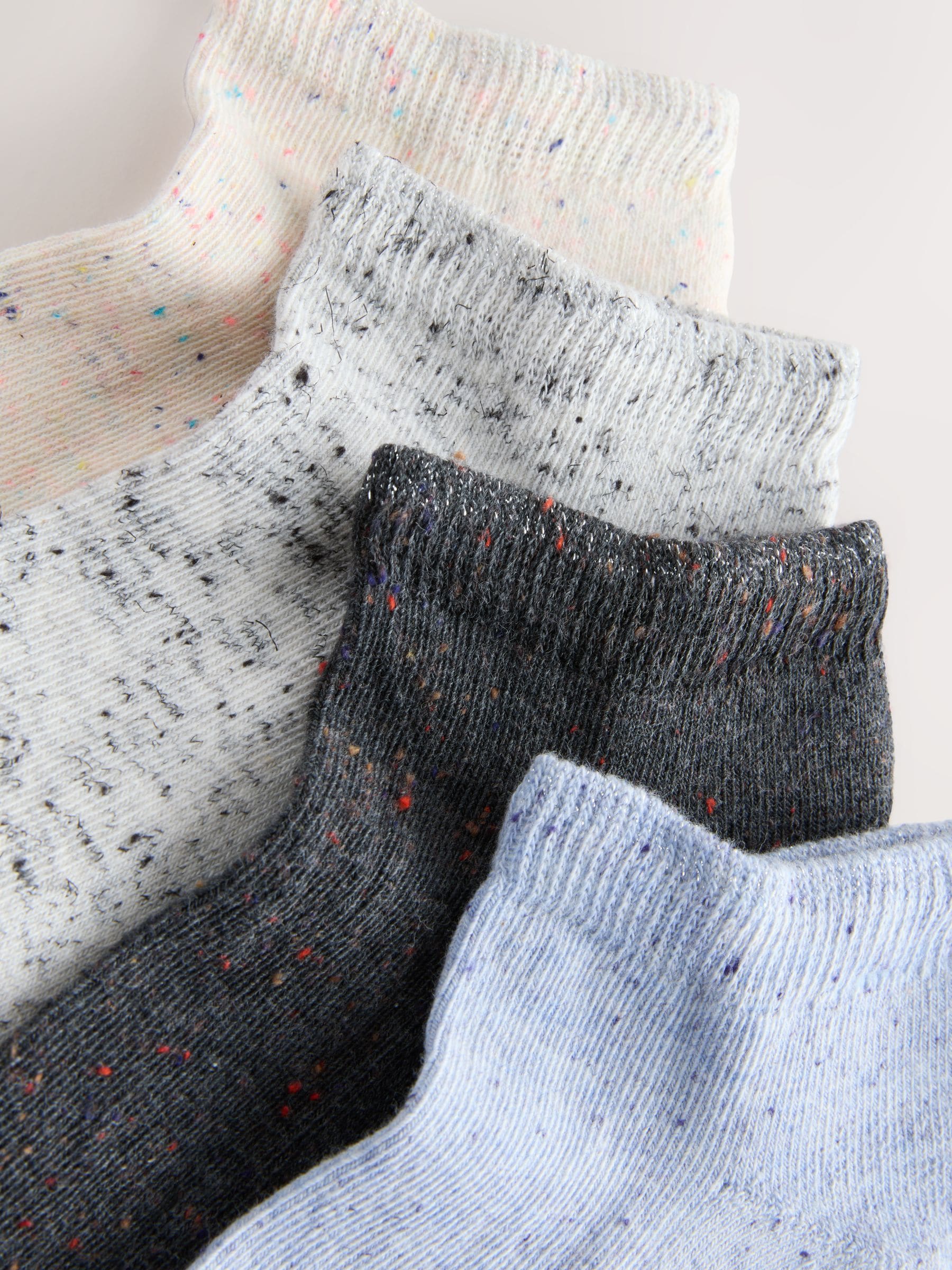 Blauw - Set van 4 paar sokken met kussenzool