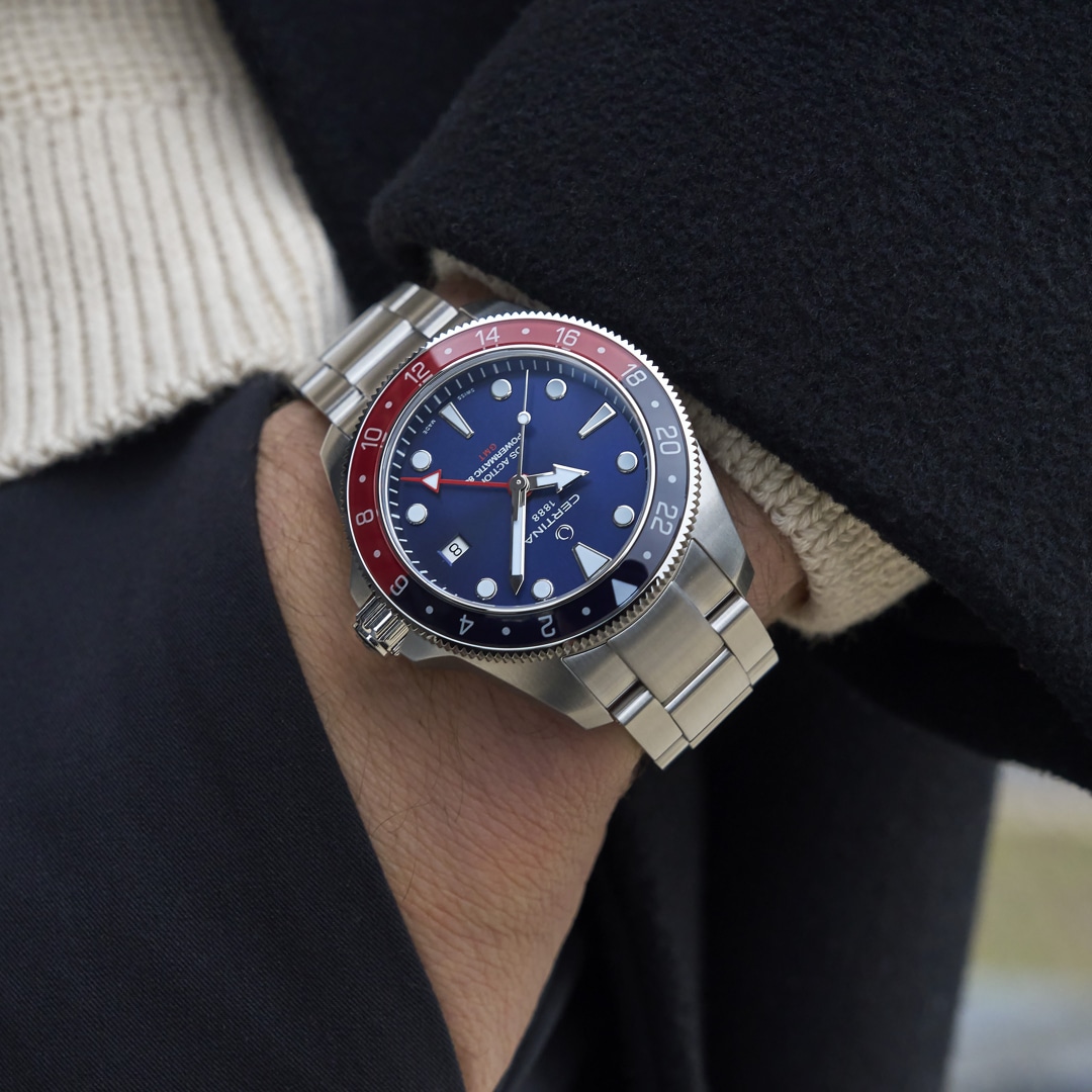 Certina DS Action GMT Powermatic 80 Blau / Rot