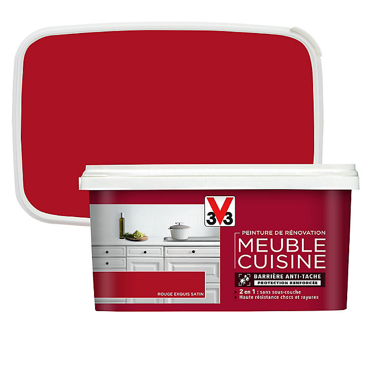 Peinture de rénovation meuble cuisine V33 rouge exquis satin 2L