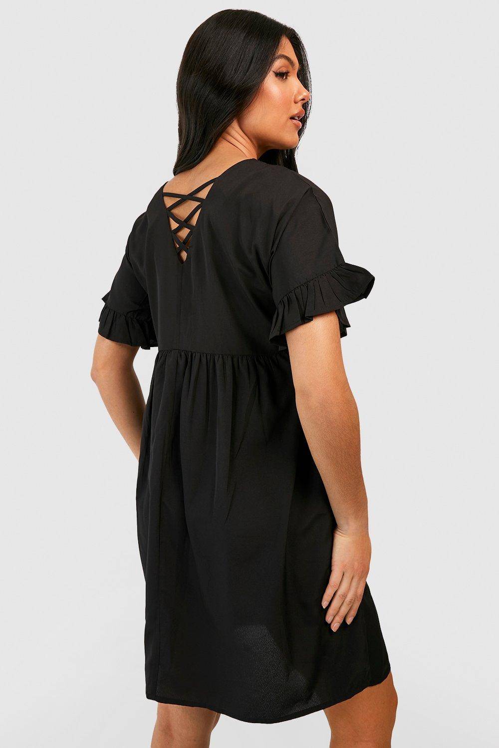 boohoo Robe de maternité en smock à manches à volants