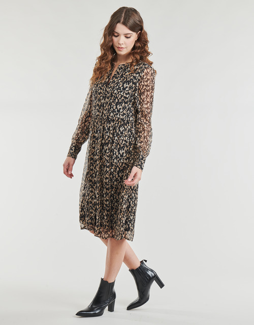 Vila - VIFALIA V-NECK L/S DRESS/SU - Marron