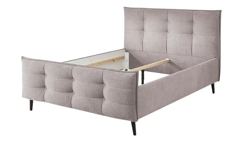 Polsterbettgestell Mario B Pastellrosa 140 cm