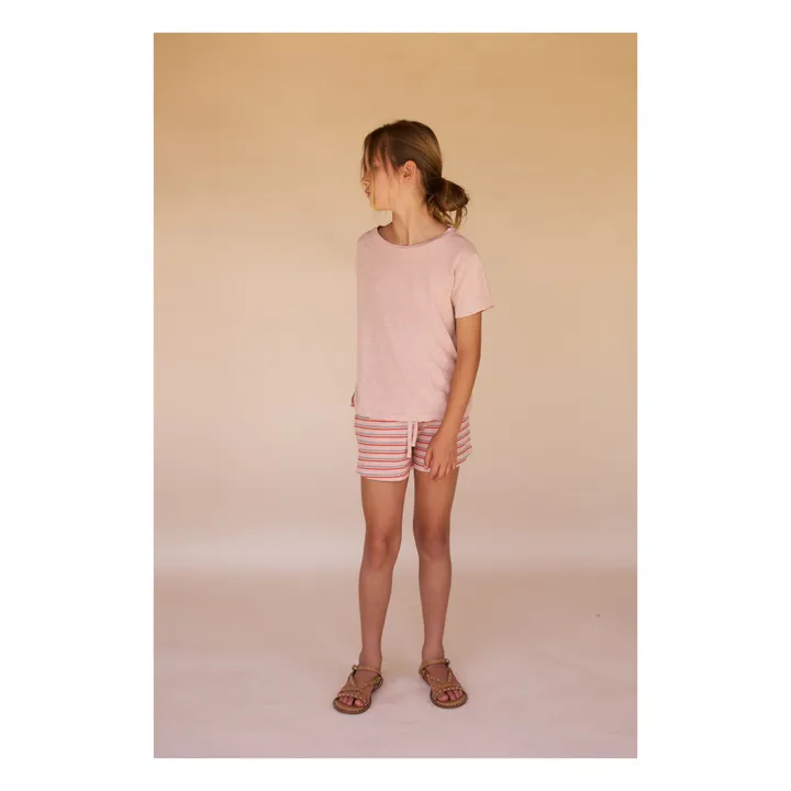 Longlivethequeen Short Rayé Eponge | Rose