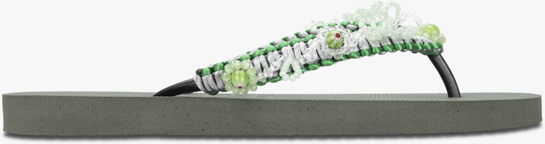 UZURII groene uzurii teenslippers macrame green blossom
