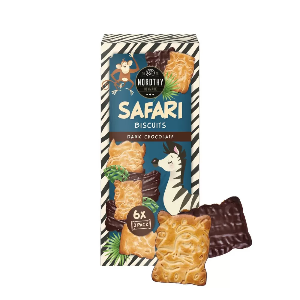 Nordthy Safari kiks m/mørk chokolade  - 225 g