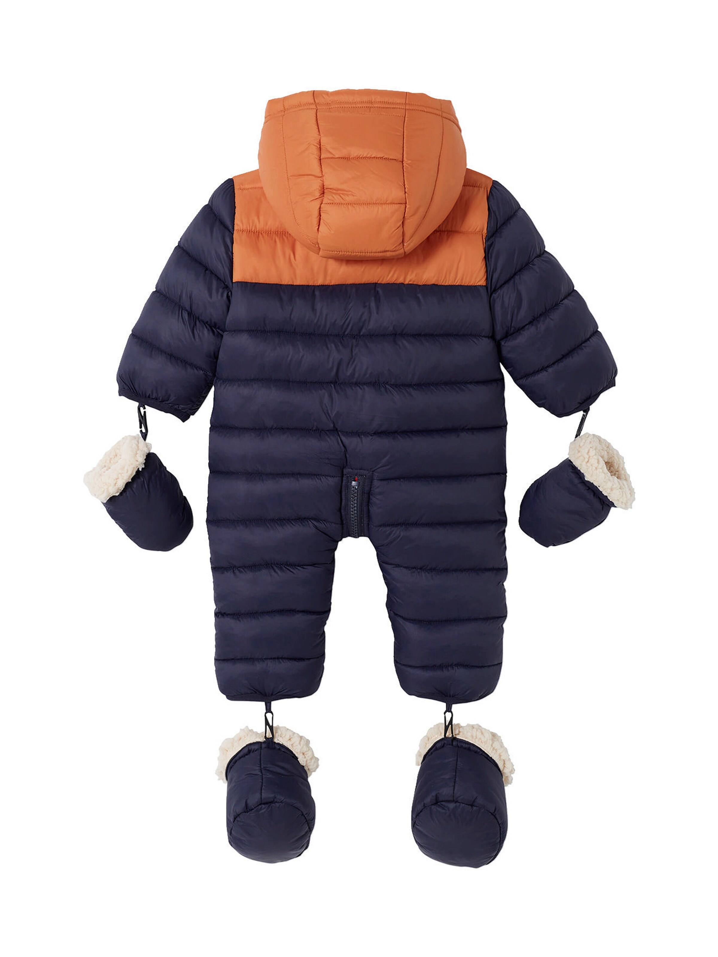 Vertbaudet Baby Winter-Overall, Colorblock nachtblau