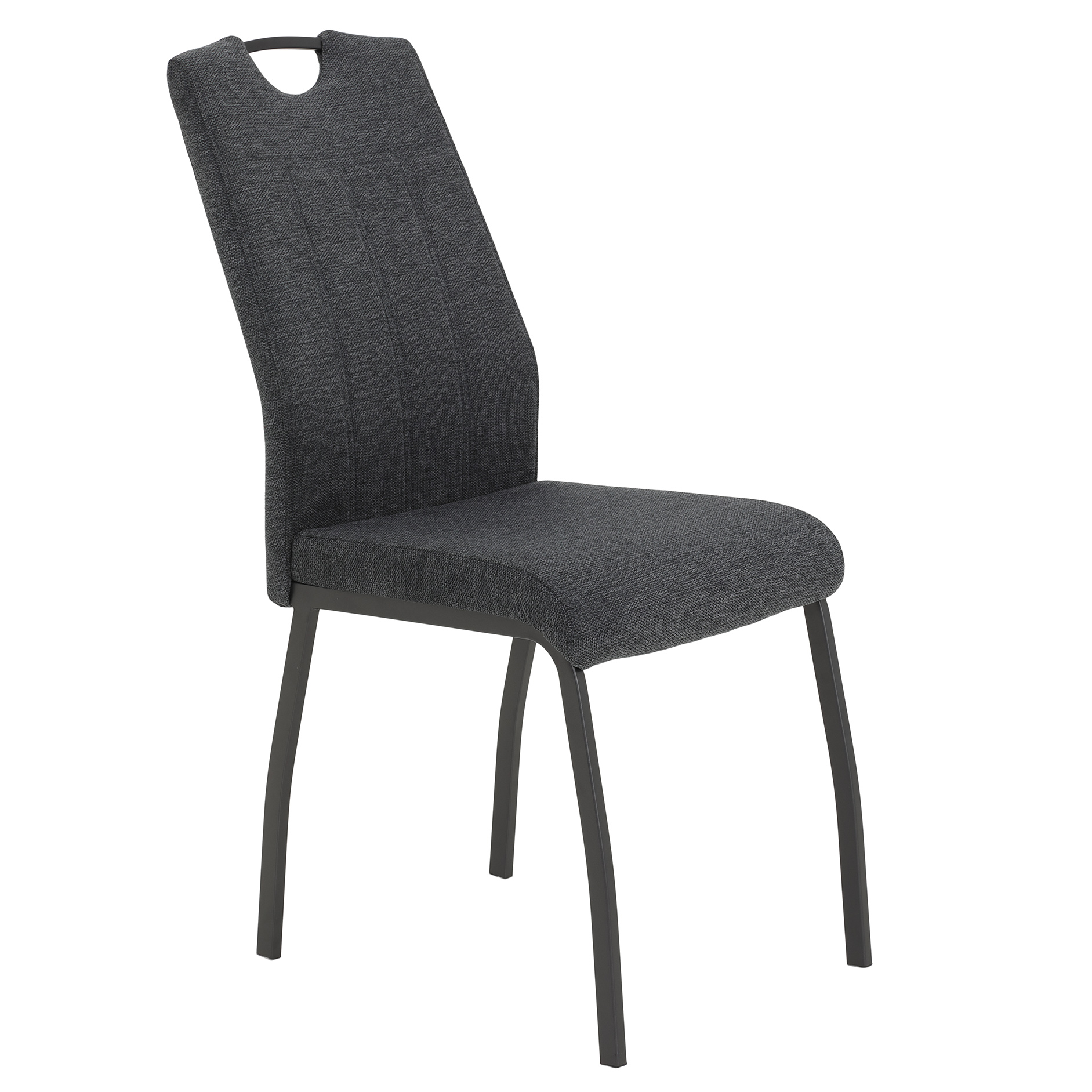 2er-Set Polsterstühle - anthrazit - Webstoff