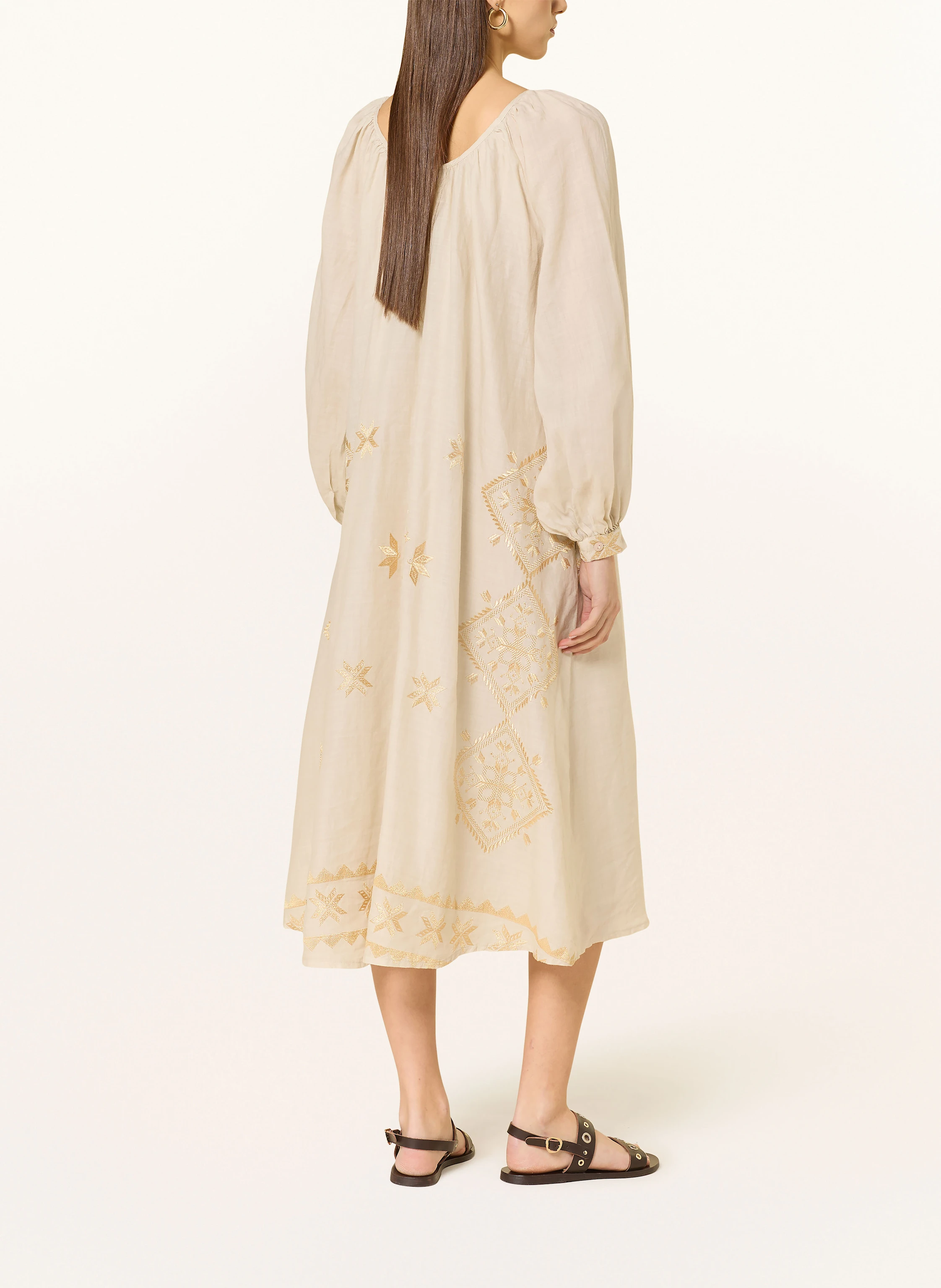 Greek Archaic Kori Strandkleid LEFKADA mit Glitzergarn