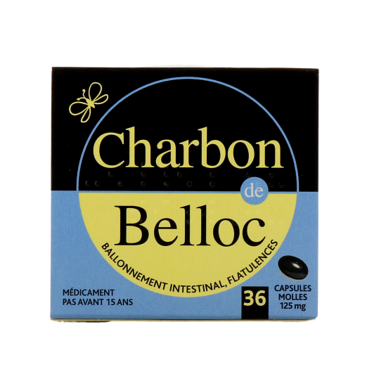 Charbon de Belloc capsules 125mg - Pharmacie des Drakkars