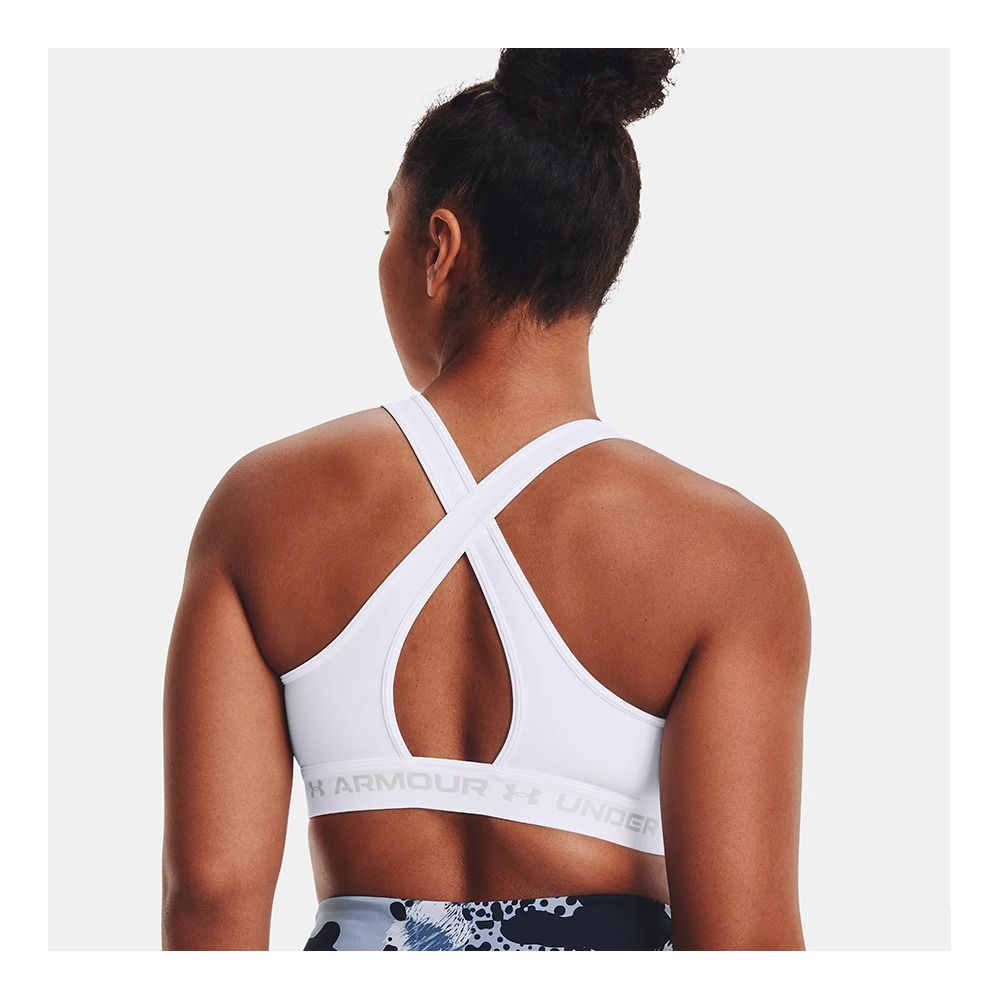 Under Armour CROSSBACK MID - Brassière Femme white