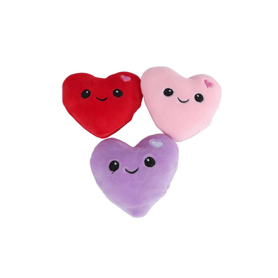 Fluffy menu pluchen ijsje met 3 hartjes - 25 cm