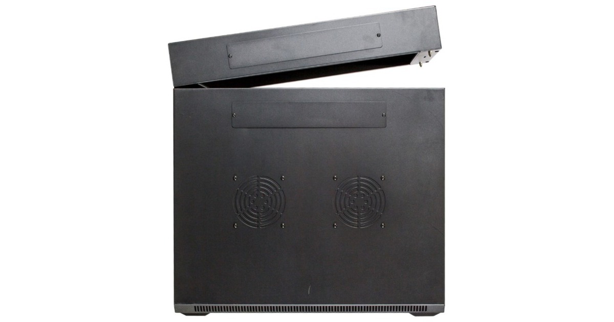 DSI12U wandkast (kantelbaar) met glazen deur - DS6612-DOUBLE server rack  (Zwart, 600 x 600 x 635mm)
