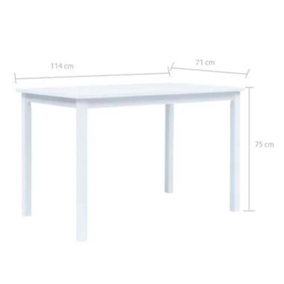 vidaXL - Eettafel - Wit - Hout