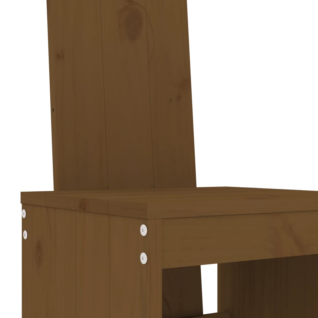 Ensemble de bar de jardin 9 pcs marron miel bois de pin massif
