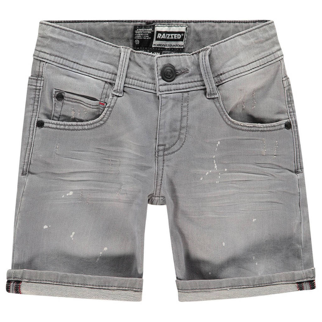 Raizzed denim short Oregon met slijtage mid grey stone