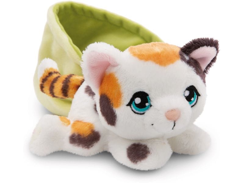 Nici Kuscheltier Katze gefleckt 12 cm Little Paws im Körbchen