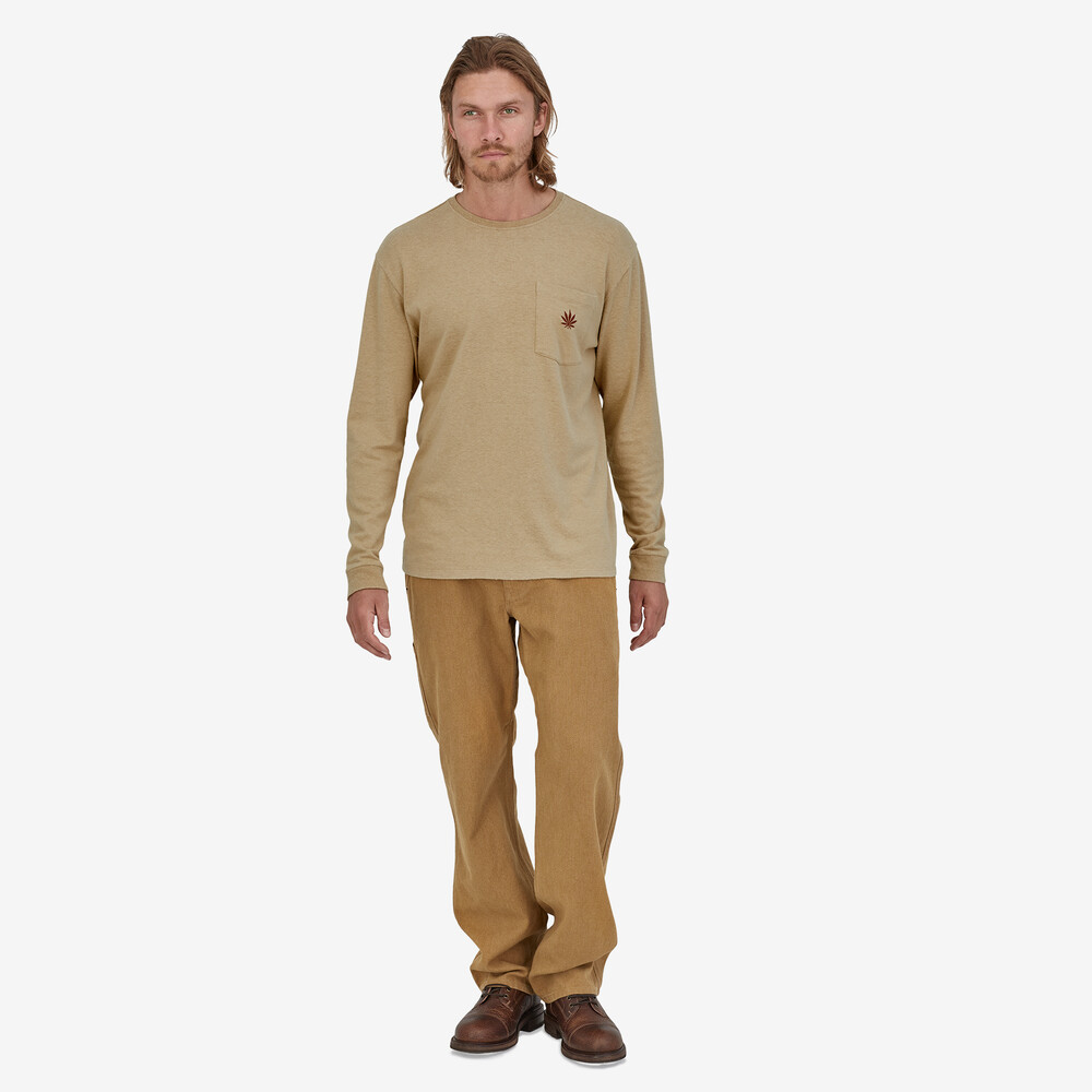 Herren-Arbeits-T-Shirt mit langen Ärmeln und Tasche