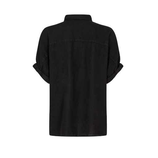 Mos Mosh Aven Linen Skjorte, Black, M