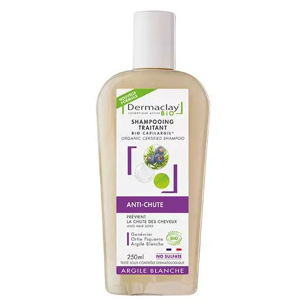 Shampoo Dermaclay Organic Antiqueda com Argila Branca 250ml