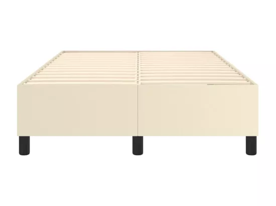 Sommier tapissier Crème 120x200 cm Similicuir