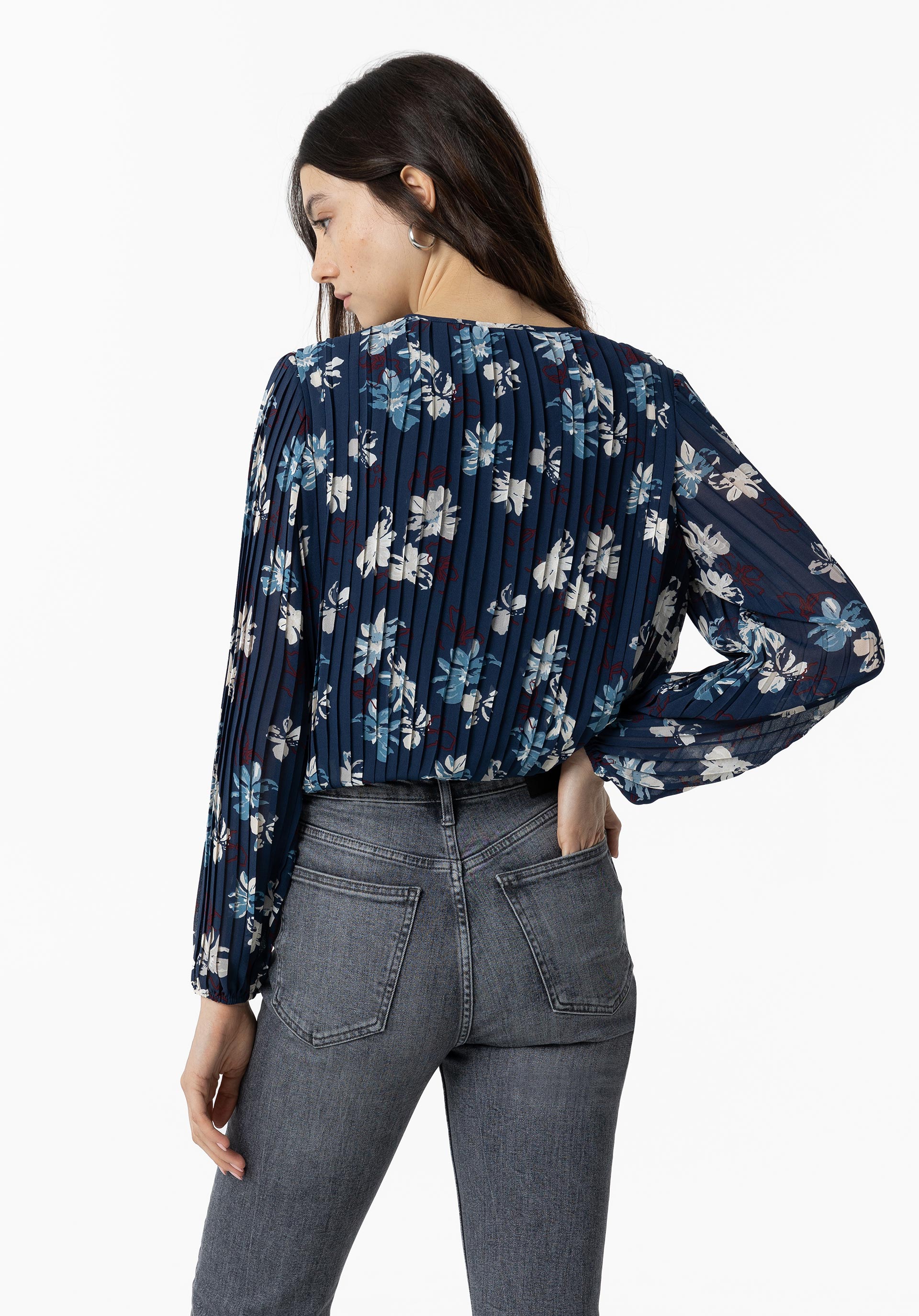 Blusa Plissada Estampado Floral