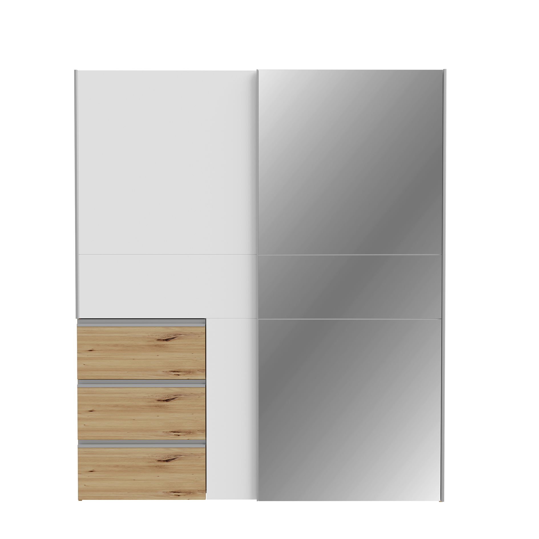 Schwebetürenschrank - Artisan Eiche - weiß - 2 Türen - 170,3 cm