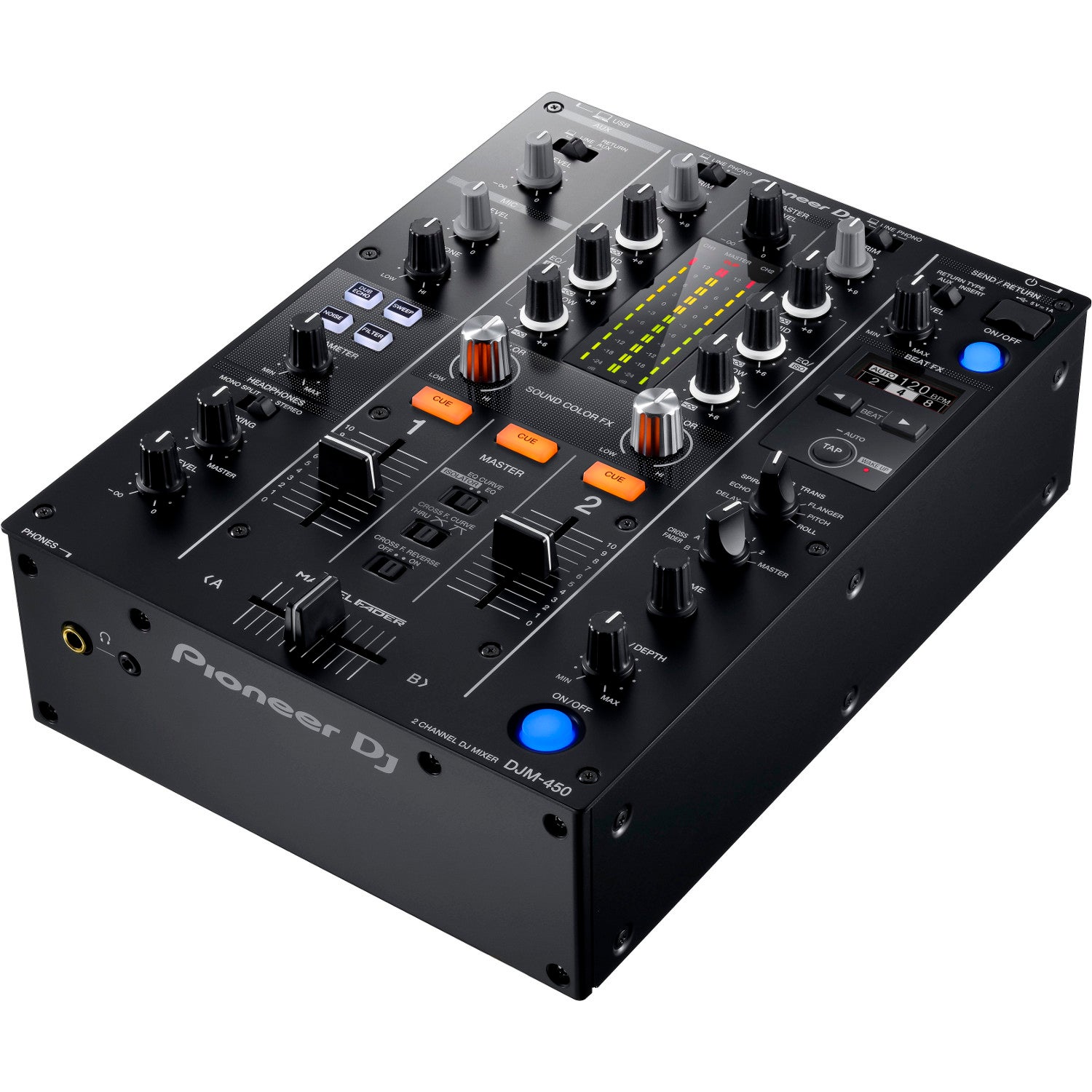 Pioneer DJ DJM-450 DJ-mixer + stofkap