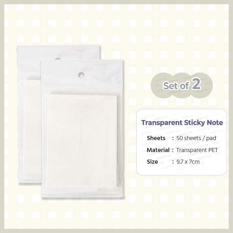 Yogow - Transparante plaknotitie / set