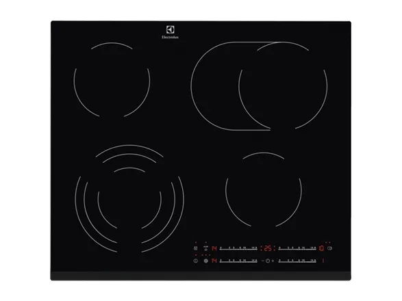 Electrolux EHF6547FXK, Sort, Indbygget, Keramisk, 4 zone(s), 4 zone(s), Simre