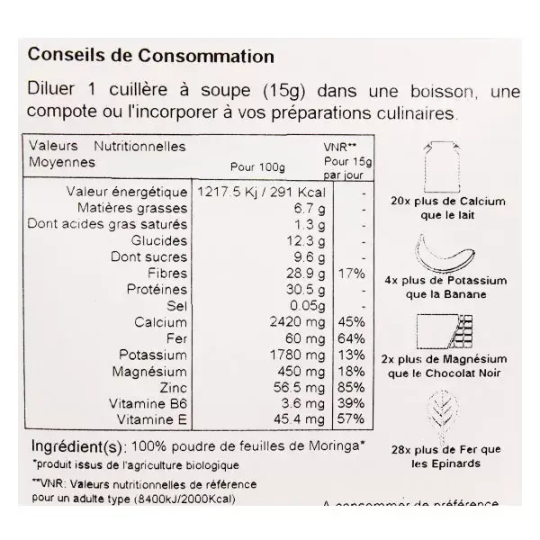 Valebio Moringa Orgânica 100g