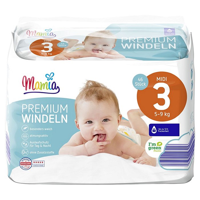 MAMIA Windeln Größe 3, 46 Stück