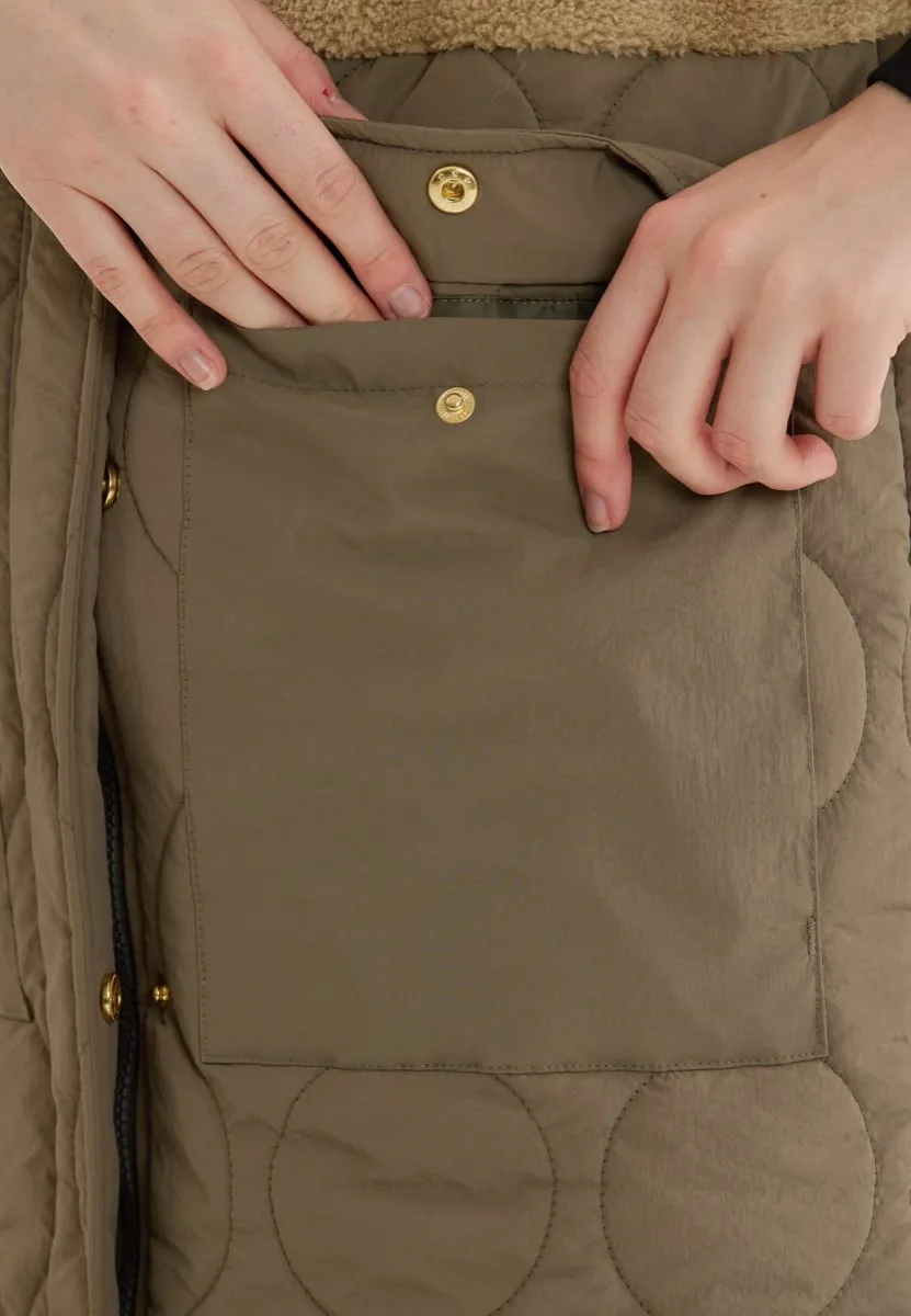 Weather Report Hollie W Long Quilted Vest Travertine
