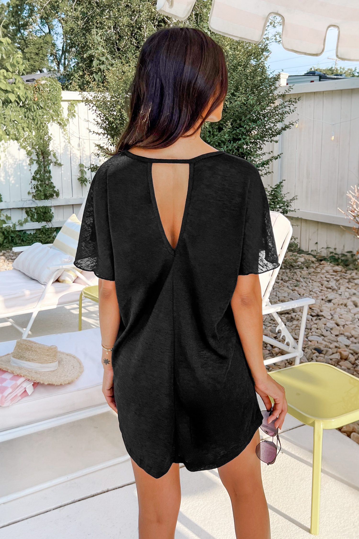 Robe cover up à manches dolman et découpes
